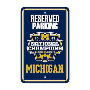 Michigan 2023-24 National Champions Blue Parking Sign - 1.5 ft. X 1 ft.