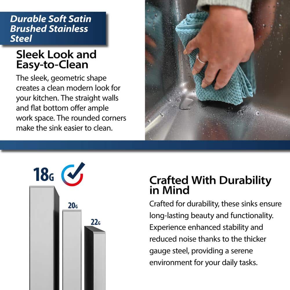 23.13'' Stainless Steel Undermount Single Bowl Kitchen Sink