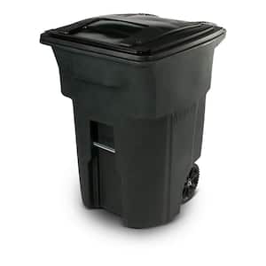 96 Gal. Greenstone Outdoor Trash Can with Wheels and Attached Lid