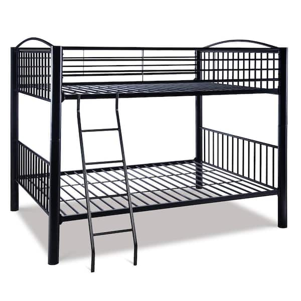 Benjara Black Full Adjustable Bunk Bed With Ladders BM215727 - The Home ...