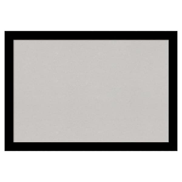 Amanti Art Brushed Black Framed Grey Corkboard 39 in. x 27 in Bulletin Board Memo Board