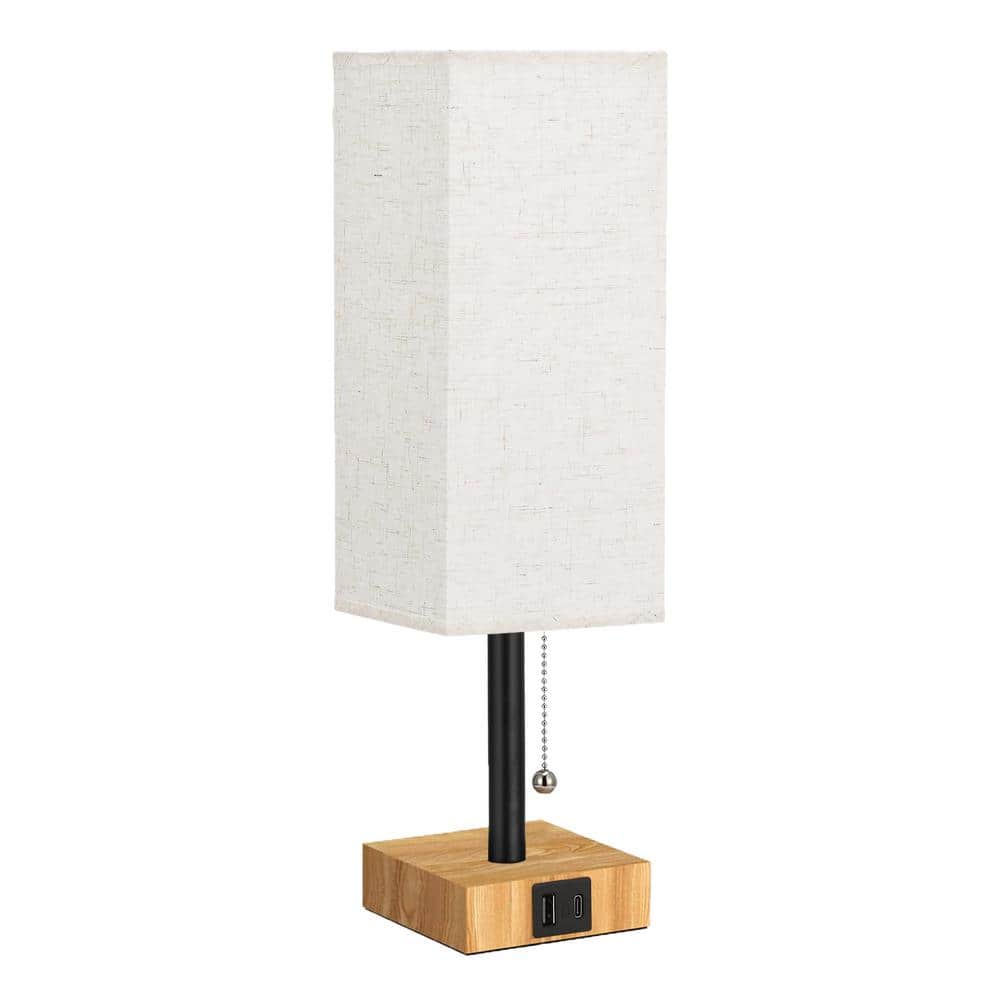 Upgraded 14.7 in. Wood Grain Black Dimmable Integrated LED Task and Reading