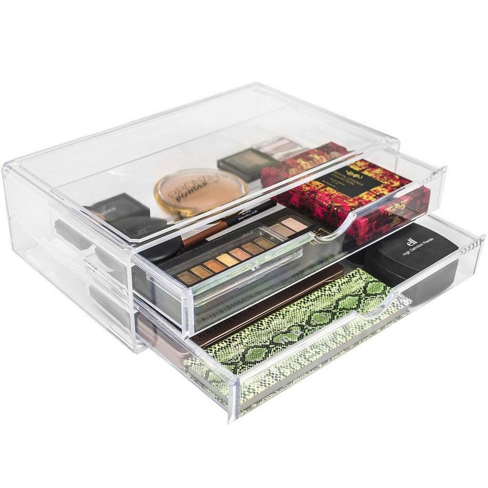 Sorbus 8.75 in. x 4.25 in. Stackable 1-Cube Cosmetic Organizer in Acrylic