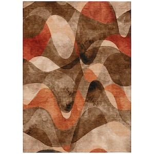 Chantille ACN536 Chocolate 10 ft. x 14 ft. Machine Washable Indoor/Outdoor Geometric Area Rug
