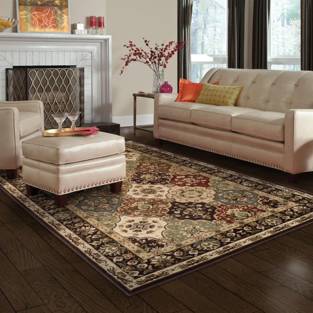 Chocolate 8' x 10' Traditional Synthetic Area Rug