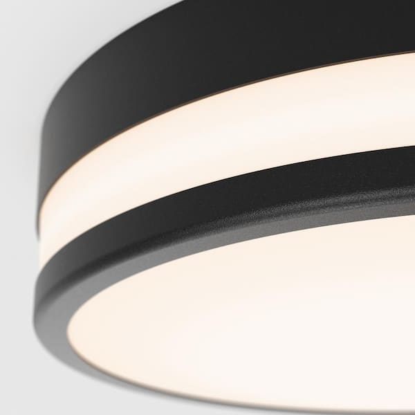 Artika Luna 11.64 in. 1-Light Black Outdoor Weather Resistant Modern  Integrated LED Flush Mount Ceiling Light OFM-LU-HD2BL - The Home Depot