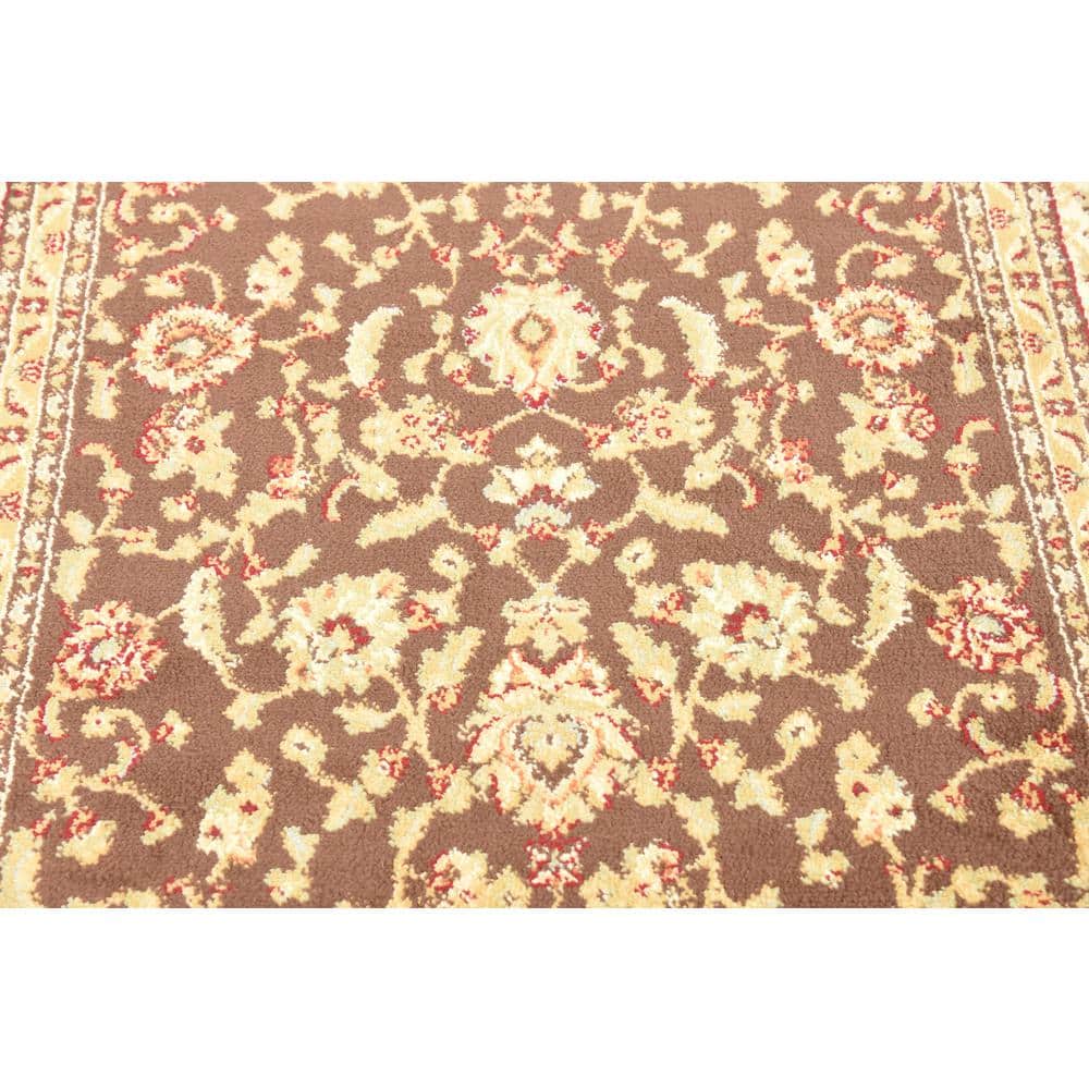 Classic Elegance 4' x 6' Brown Floral Synthetic Area Rug