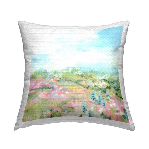 Stupell Industries Meadow with Blue Sky Outdoor Printed Throw Pillow by June Erica Vess