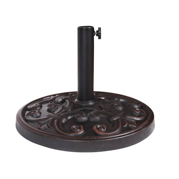Cedric 26.5 lbs. Resin and Steel Outdoor Patio Umbrella Base in Bronze