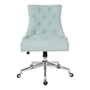 Tufted Office Chair in Mint with Chrome Base