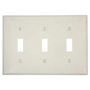 Almond 3-Gang Toggle Wall Plate (1-Pack)