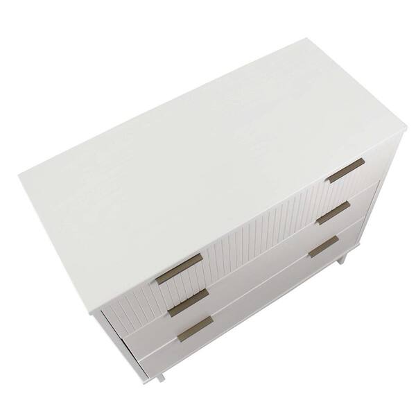【送料無料】２点セット/White nature Dresser Set Manhattan Comfort Granville White 2-Drawer 18.11 in. W