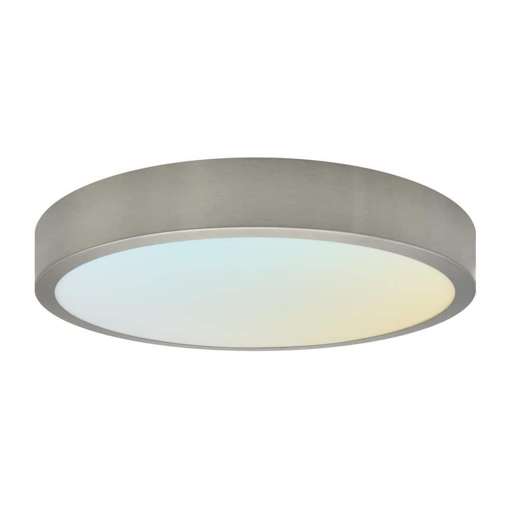 13 In. 1 Light Integrated LED Flush Mount Light, 28W, 1800LM, CRI90, 5CCT, 120° Beam, Dimmable ETL Listed Brushed Nickel price history on PriceWatchPro