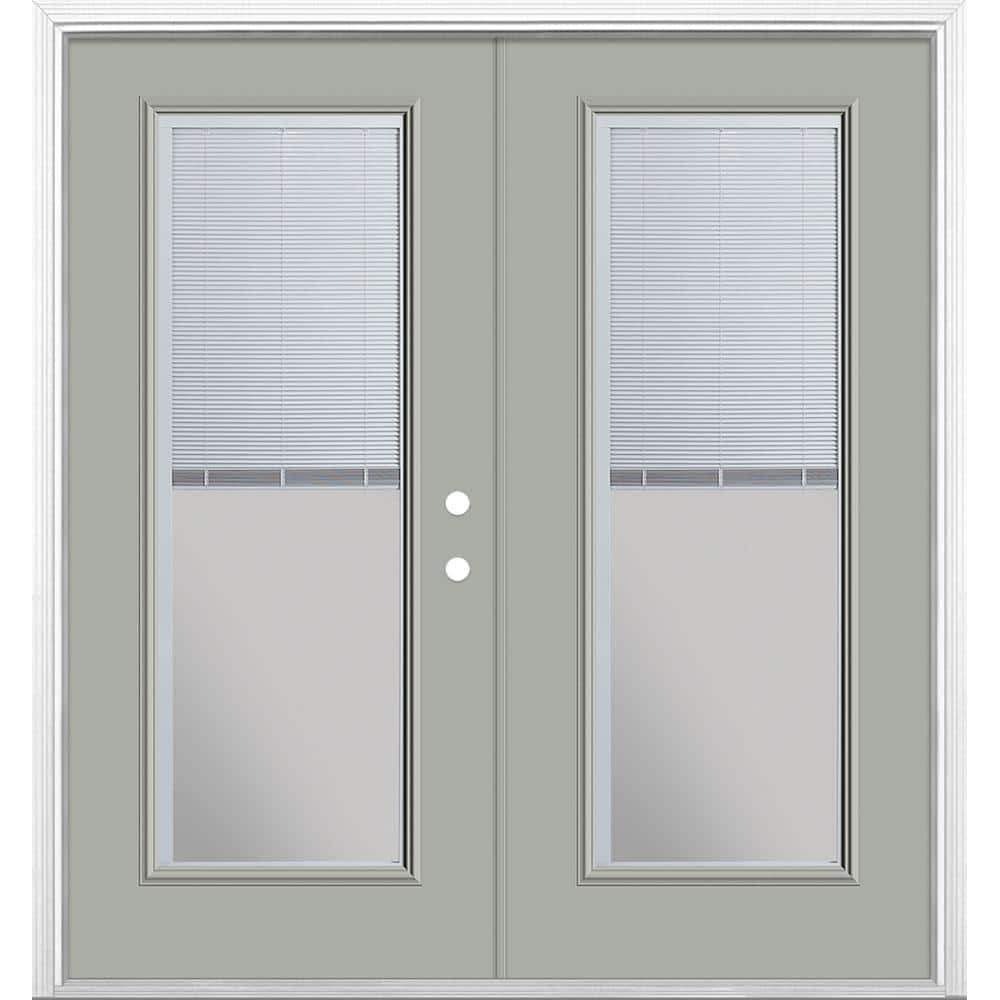 72 in. x 80 in. Silver Cloud Steel Prehung Left-Hand Inswing Mini Blind Patio Door in Vinyl Frame with Brickmold price history on PriceWatchPro