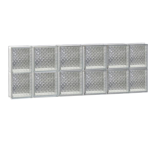 Clearly Secure 42.5 in. x 15.5 in. x 3.125 in. Frameless Non-Vented Diamond Pattern Glass Block Window