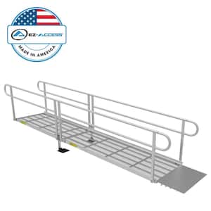 PATHWAY 3G 14 ft. Wheelchair Ramp Kit with Expanded Metal Surface and Two-line Handrails
