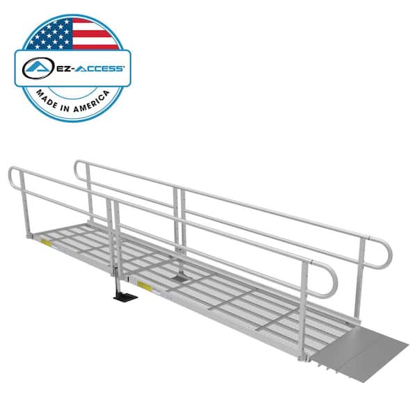 EZ-ACCESS PATHWAY 3G 14 ft. Wheelchair Ramp Kit with Expanded Metal Surface and Two-line Handrails