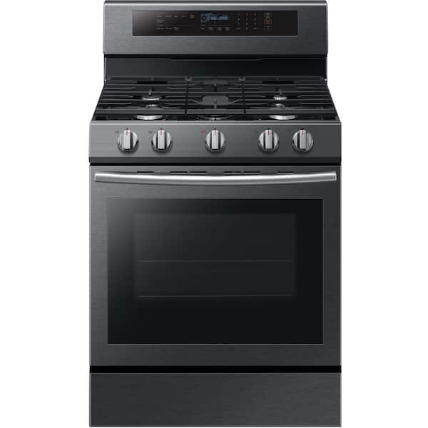 Samsung 30 in. 5.8 cu. ft. Gas Range with True Convection Oven in Fingerprint Resistant Black Stainless