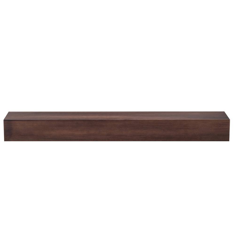 60 in. W x 8 in. D Fireplace Mantel Brown Wooden Wall-Mounted Floating Deco