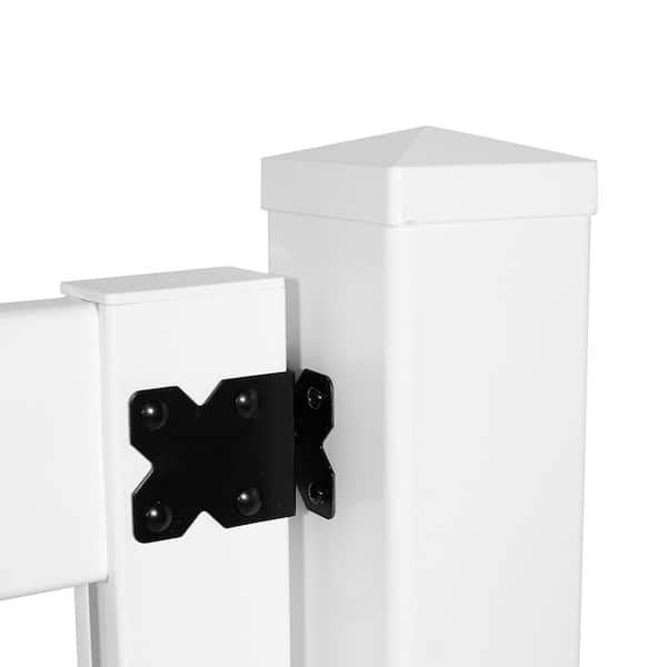 Glendale 3.5 ft. W x 4 ft. H White Vinyl Spaced Picket Fence Gate with 3 in. Pointed Pickets