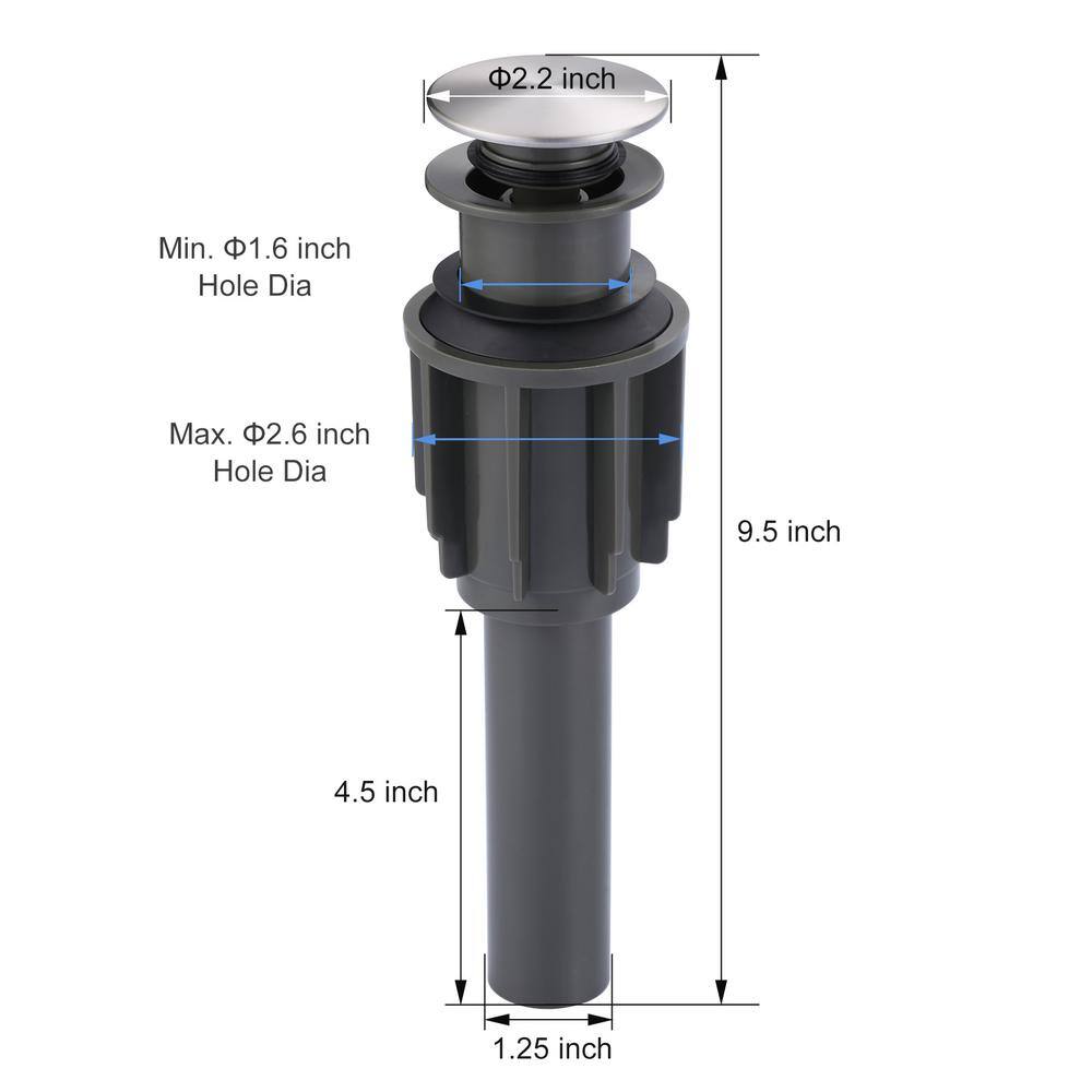 Brushed Nickel Pop-Up Drain Assembly for Bathroom Sink
