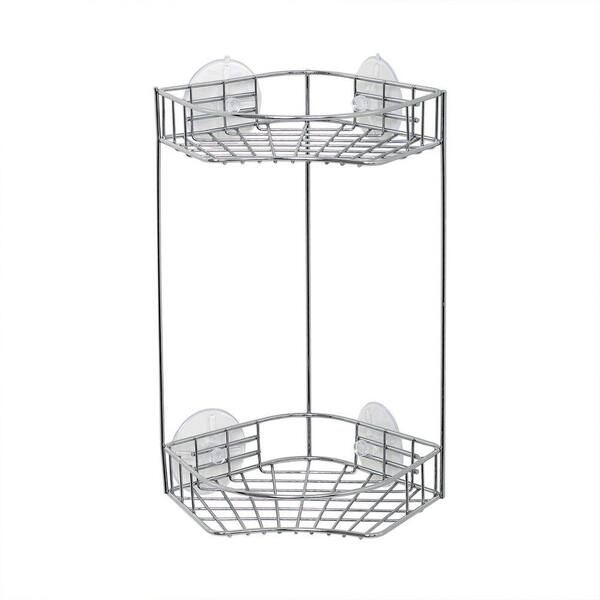 Zenna Home Chrome 2 Shelf Corner Shower Caddy in Chrome