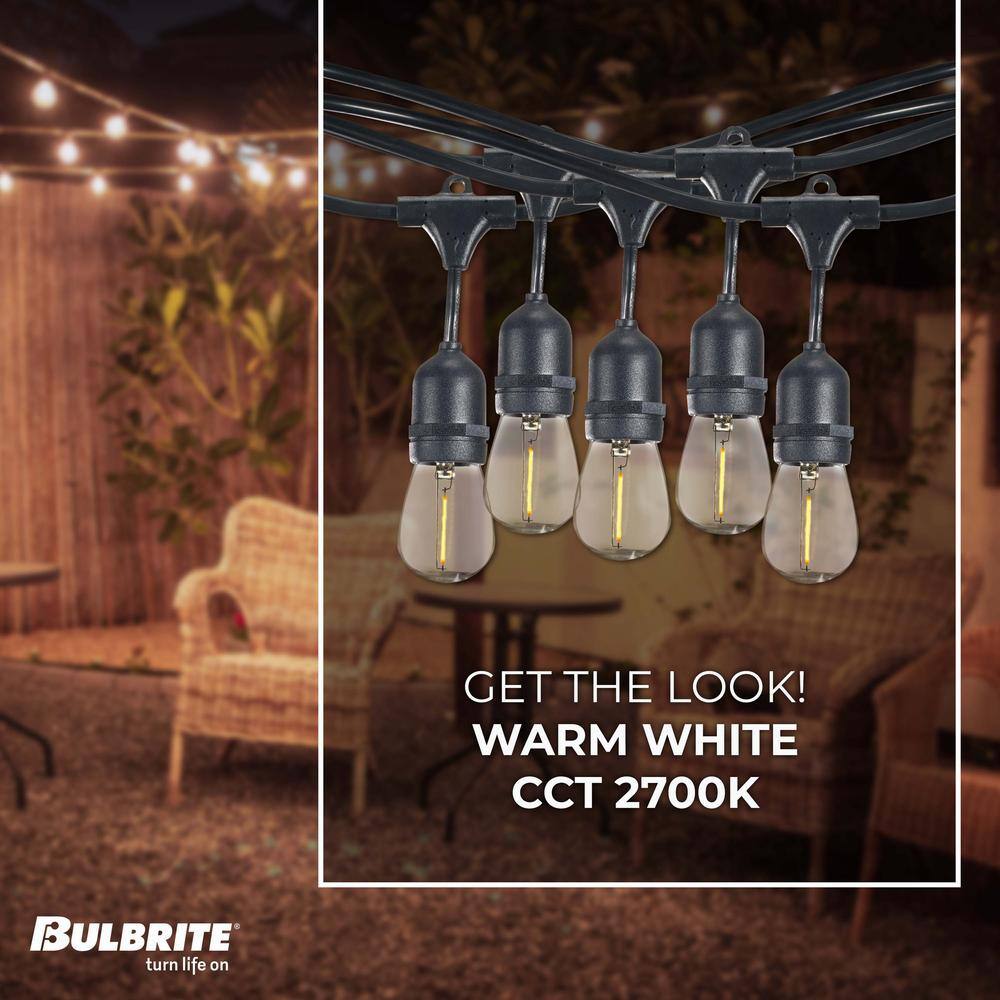 30 ft. Black String Light Kit with Clear Shatter Resistant LED Bulbs