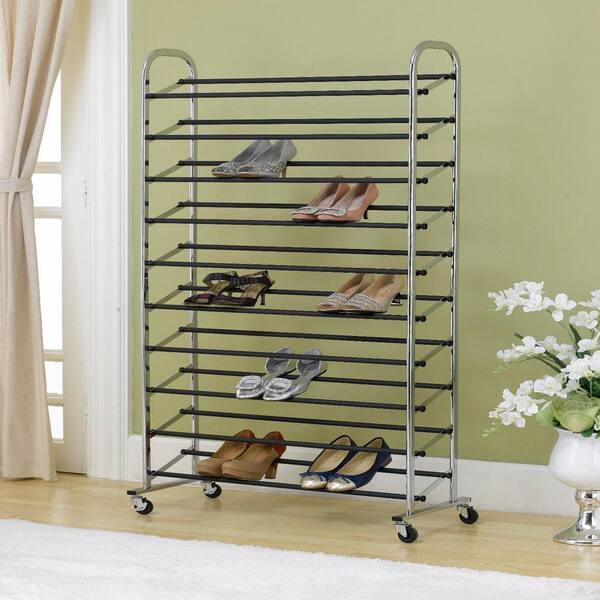 10 tier shoe rack with wheels