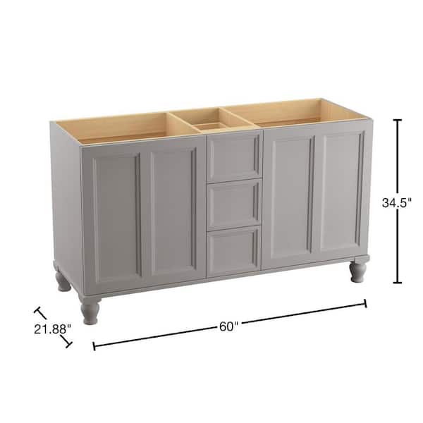 KOHLER Damask 42-in Mohair Grey Bathroom Vanity Cabinet KOHLER Damask 42-in Mohair Grey Bathroom Vanity Cabinet