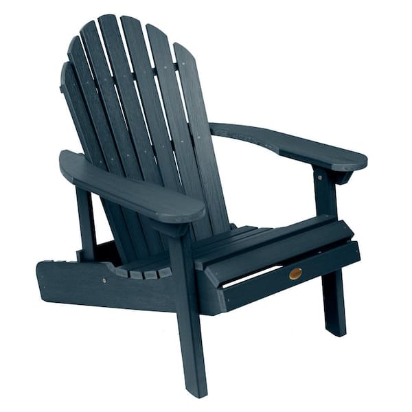 Highwood Hamilton Federal Blue Folding and Reclining Plastic Adirondack Chair