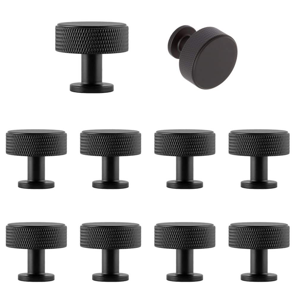 Kent Matte Black Round Knurled Cabinet Knob Multipack