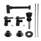 Modern 1-1/4 in. Brass Plumbing Sink Trim Kit with Bottle Trap and Drain in Matte Black