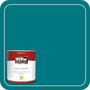 1 qt. #P470-7 The Real Teal Flat Low Odor Interior Paint & Primer