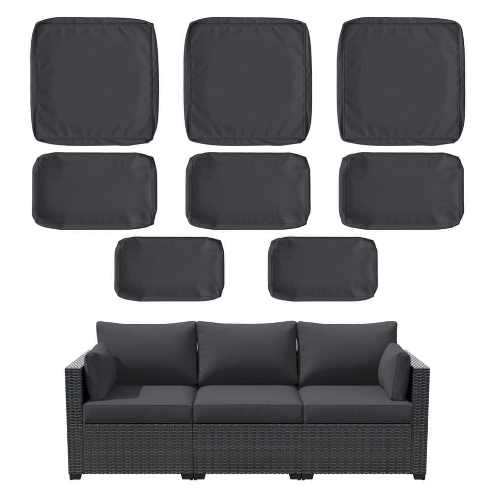 8-Piece 25.6 in. Outdoor Replacement Lounge Cushion Covers Grey price history on PriceWatchPro