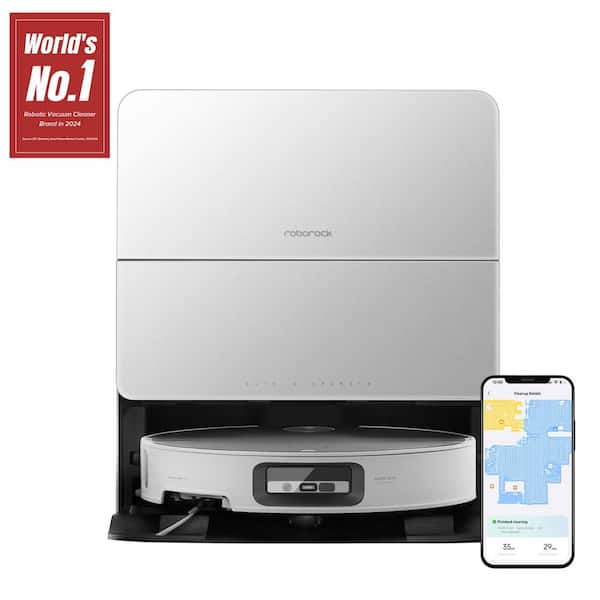 Saros 10 17.3 in. Robotic Vacuum and Mop with Smart Navigation, Auto-Dust Emptying and Multi-Surface Cleaning in Gray