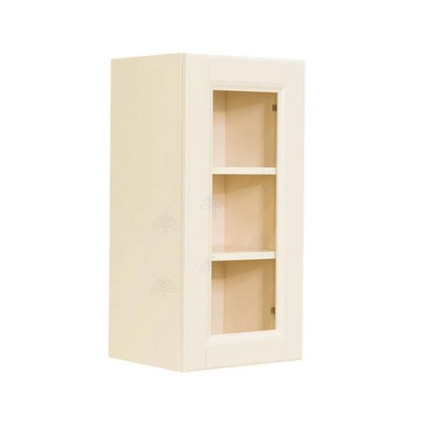 LIFEART CABINETRY Oxford Assembled 21 in. x 42 in. x 12 in. Wall Mullion Raised-Panel Door Cabinet with 3 Shelves in Creamy White
