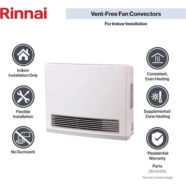 Rinnai FC Series 24,000 BTU 99.9% AFUE Unvented Natural Gas Fan