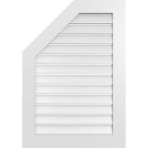 28 in. x 40 in. Octagonal Surface Mount PVC Gable Vent: Functional with Standard Frame