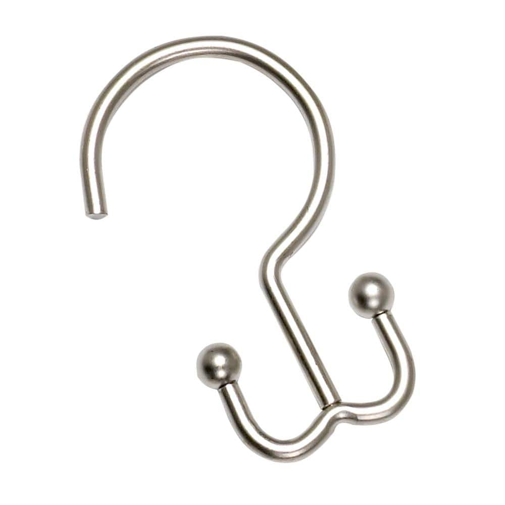 Zenna Home Neverrust Aluminum Double Shower Curtain Hooks In Nickel Ss88albn The Home Depot