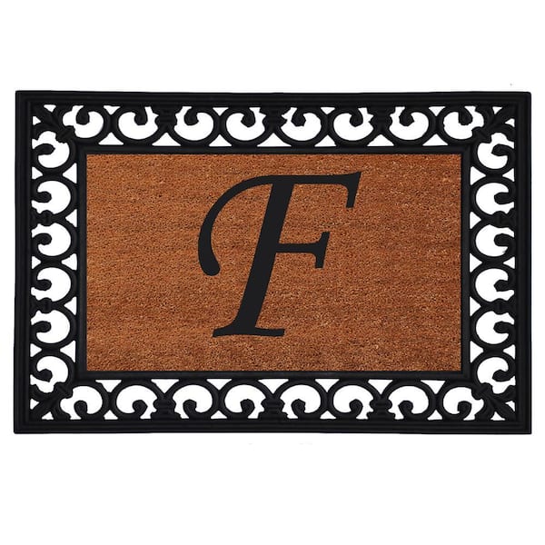 Monogram Insert Door Mat 19 in. x 25 in. (Letter F)