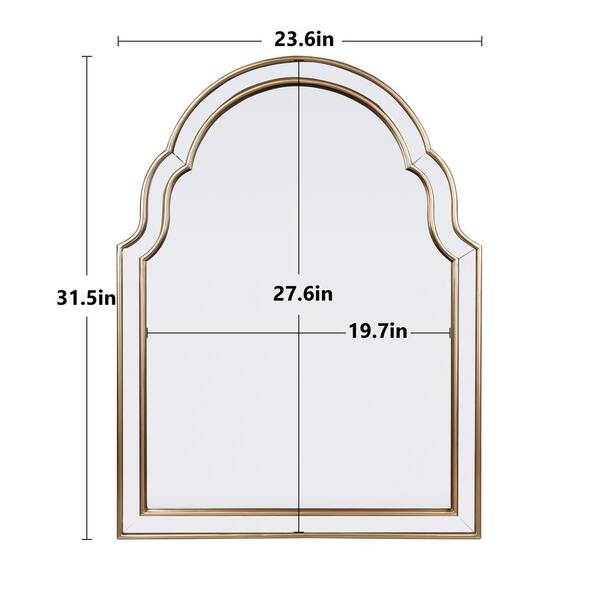 THKSHOUZ Gold 23.6 in. W x 31.5 in. H Modern Arched Resin Framed