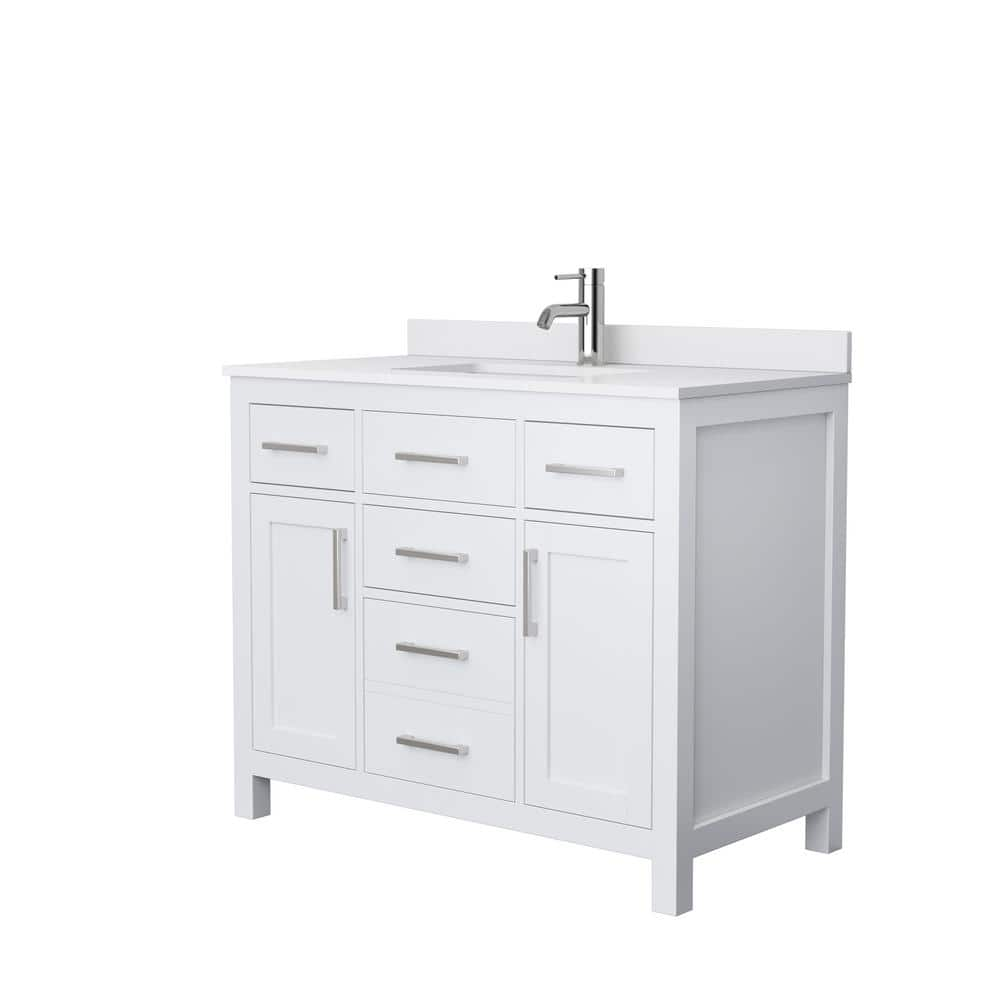 Wyndham Collection Beckett 42 in. W x 22 in. D Single Vanity in Dark Gray  with Cultured Marble Vanity Top in Carrara with White Basin  WCG242442SKGCCUNSMXX - The Home Depot