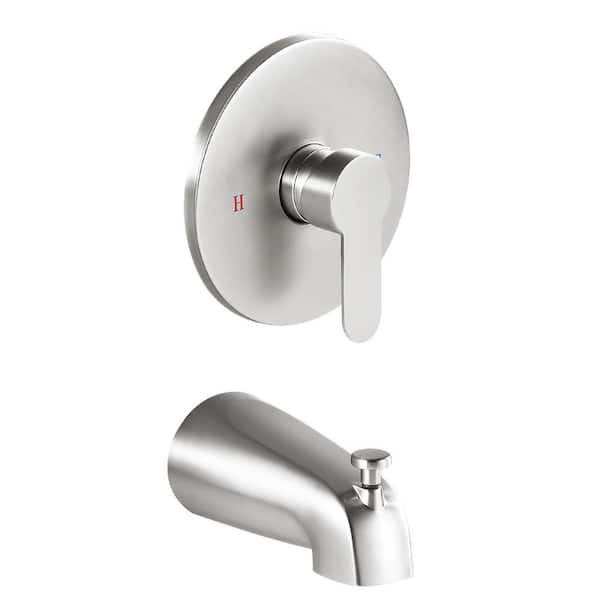 Single-Handle Wall Mount Bath Spout Roman Tub Faucet Bathtub Filler in. Brushed Nickel