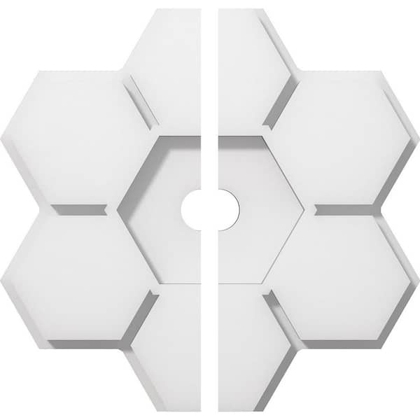 Ekena Millwork 1 in. P X 3-1/2 in. C X 10 in. OD X 1 in. ID Daisy Architectural Grade PVC Contemporary Ceiling Medallion, Two Piece