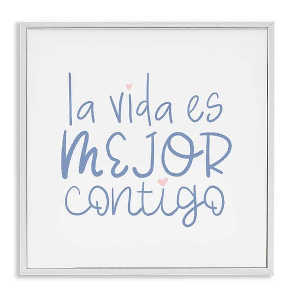 Stupell Industries Life's Better with You by SD Graphics Studio White Framed Typography Giclee Art Print 24 in. x 24 in.