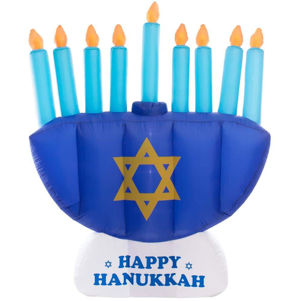 Gardenised Giant Hanukkah Inflatable Menorah - Yard Decor with
