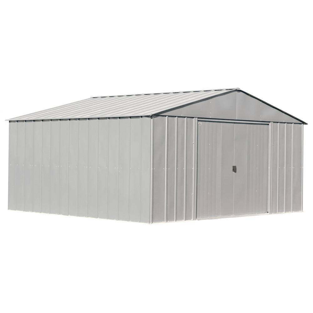 Flute Grey 14 ft x 12 ft Steel Storage Shed