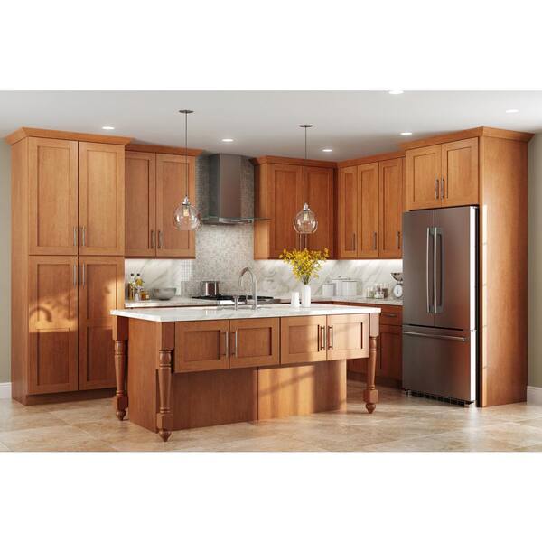 Home Decorators Collection Washington Vessel Blue Plywood Shaker Assembled Base Kitchen Cabinet Left 2ROT KB18 W in. 24 D in. 34.5 in. H