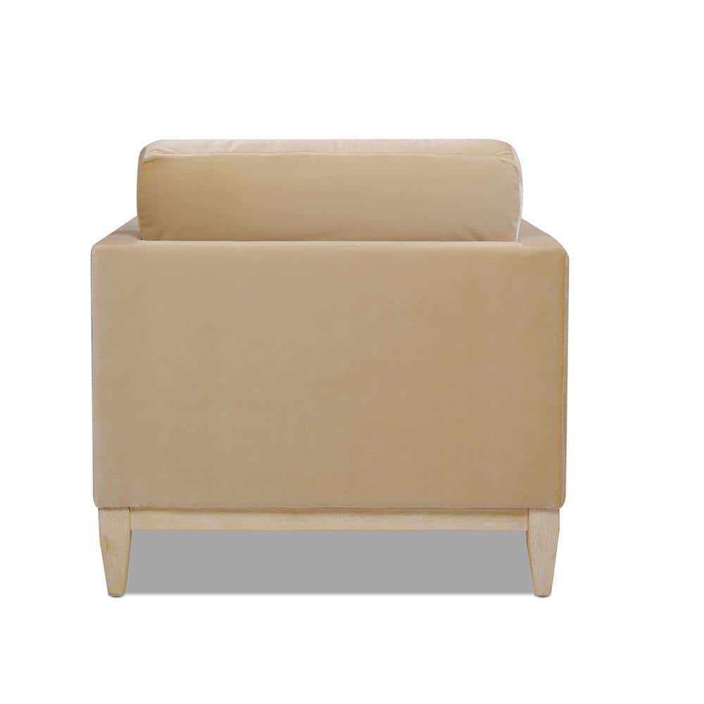 Knox 36" Fawn Brown Velvet Armchair with Wood Base