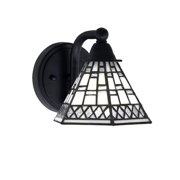 Unbranded Madison 7 in. 1-Light Matte Black Wall Sconce with Standard Shade